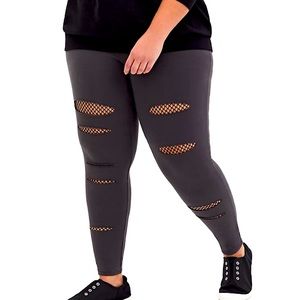 Torrid legging slashed fishnet